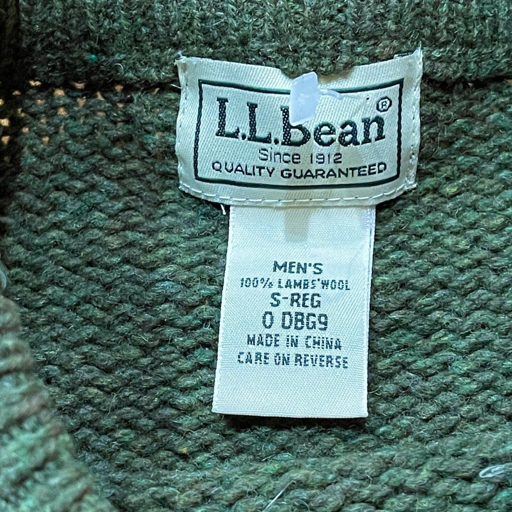 LL Bean Mens Lambs Wool Crew Neck Sweater Size Small S Reg Green Style O DBG9 - Picture 4 of 12